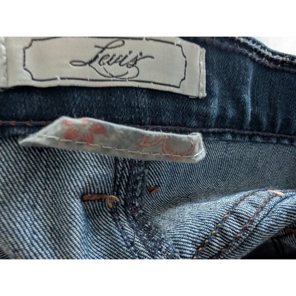 Levis Womens Denim Pencil Skirt Blue Mid-Rise Button Closure Back Pockets Size M - Picture 7 of 10